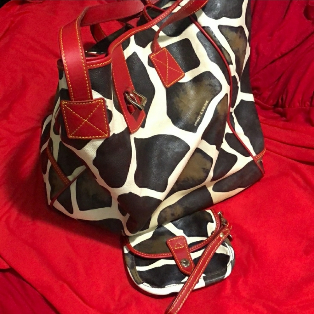 Dooney & Bourke Giraffe and Red Large Tote - Picture 7 of 14